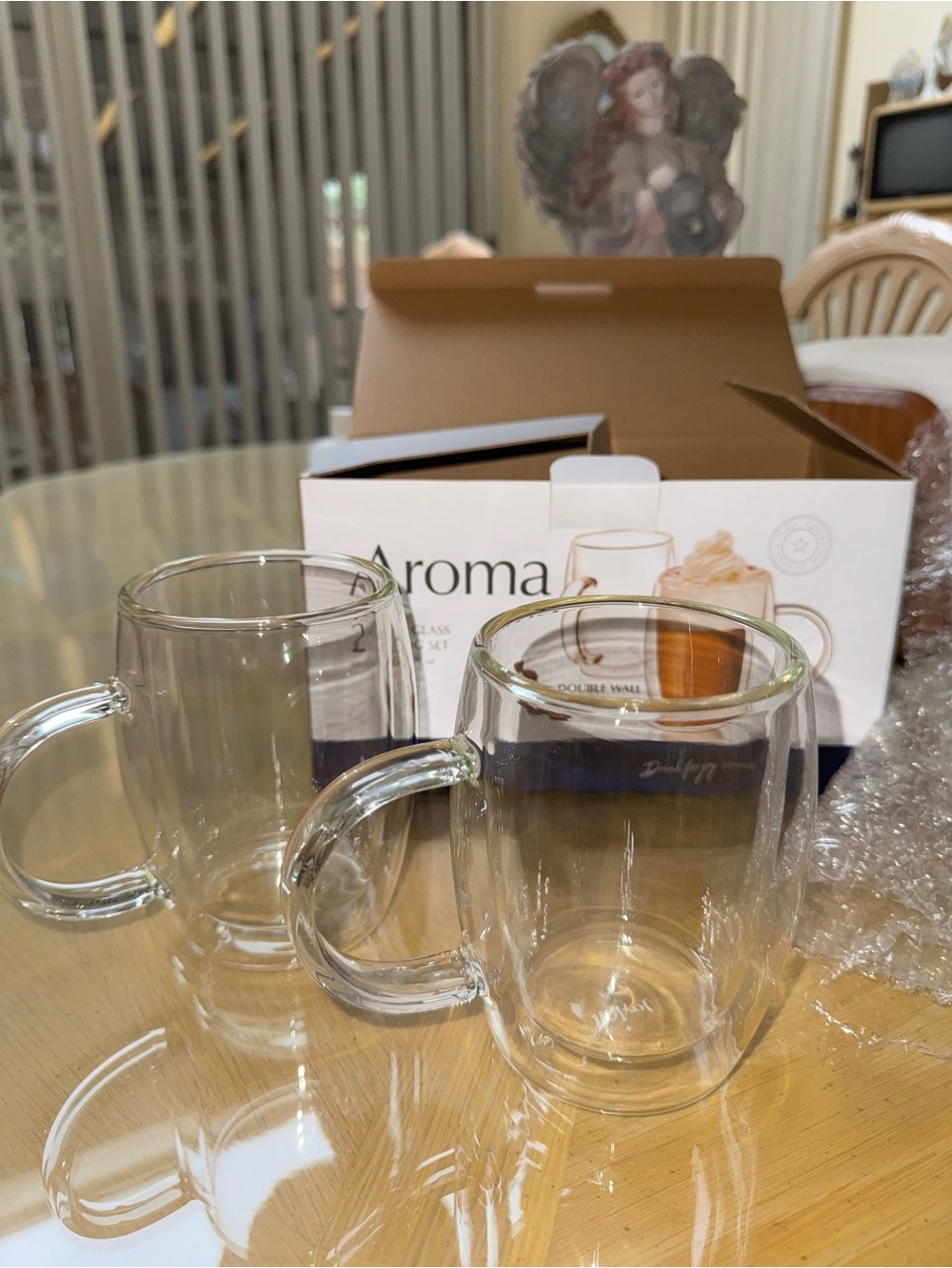 Double Wall Glass Coffee Mugs - Clear (Set of 2)